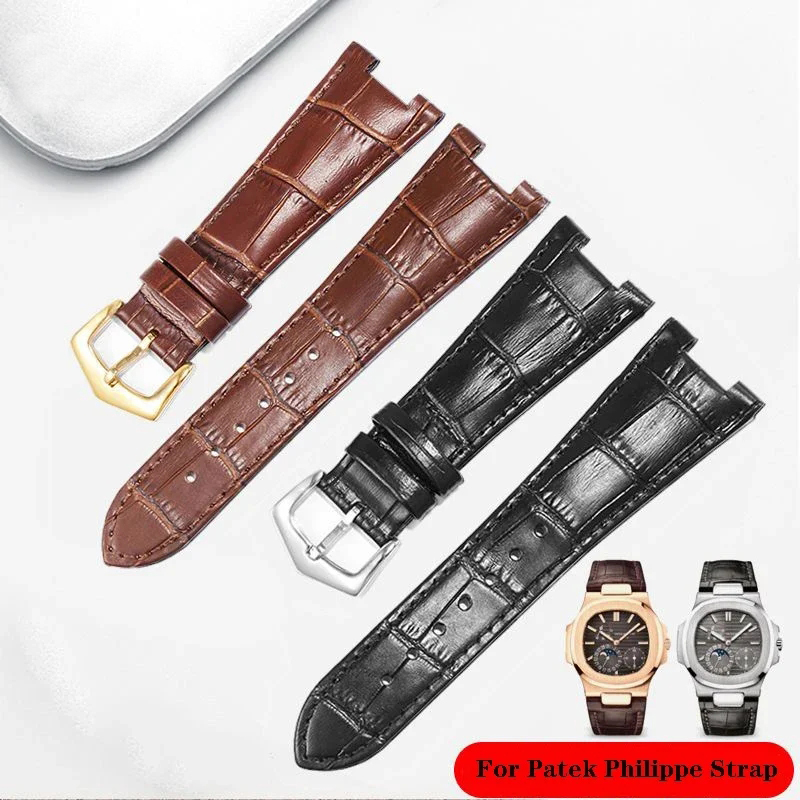 Patek Philippe Watch Nautilus - Genuine Leather Watch Strap For Patek