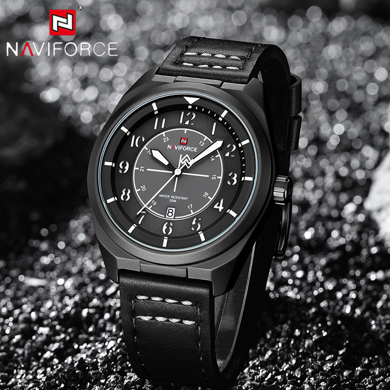 NAVIFORCE Man Quartz Watch 3AT - Leather Watch Band Men review and price