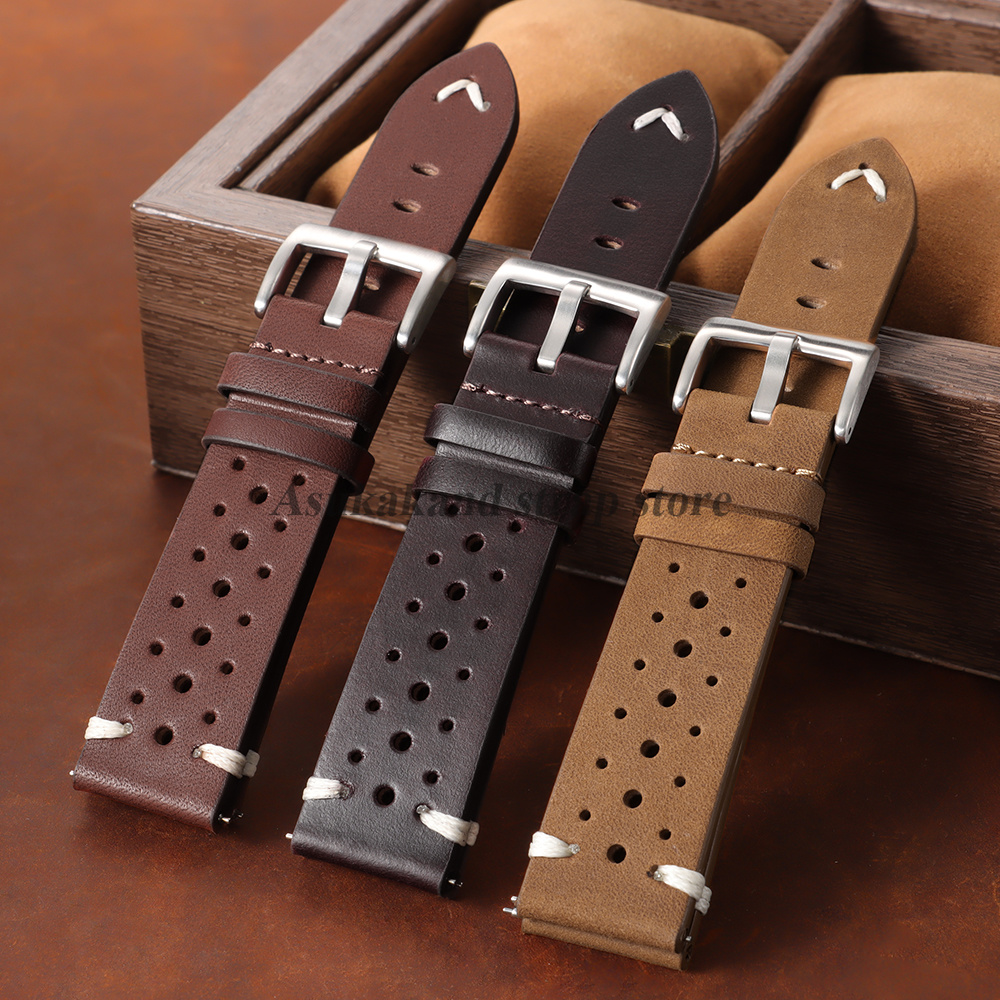 20mm 22mm Genuine Oil Wax  Lea - Leather Strap Quick Release review and price