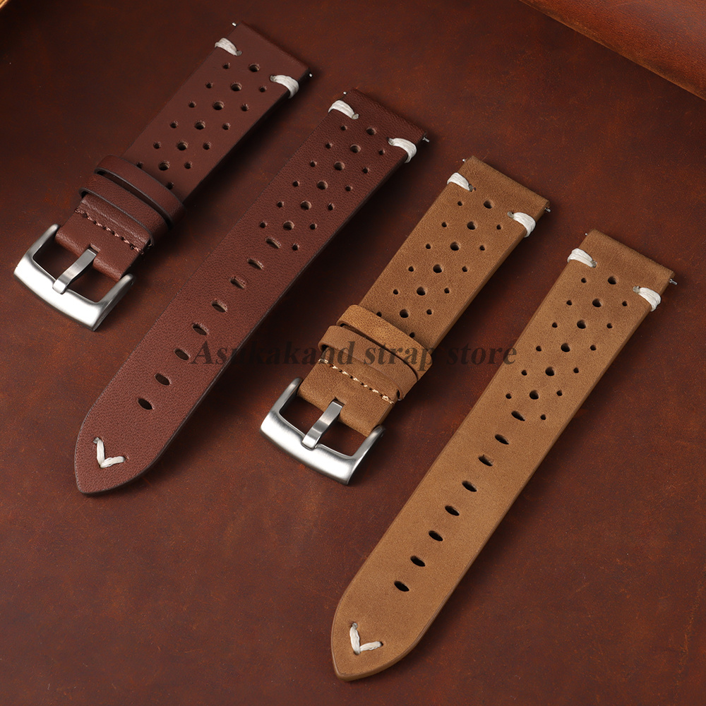 20mm 22mm Genuine Oil Wax  Lea - Leather Strap Quick Release review and price