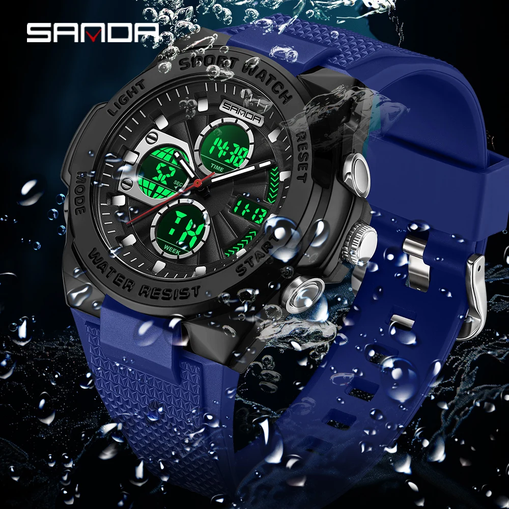Sanda 3378 Men and women's qua - Rubber Strap Diver review and price