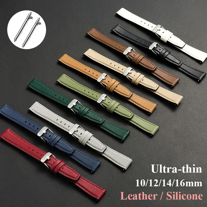 Ultra-thin Leather Watch Band  - Leather Strap Quick Release review and price