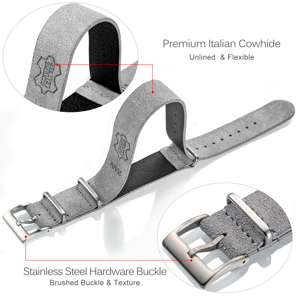 HEMSUT Genuine Leather Watch B - Suede Strap Watch review and price
