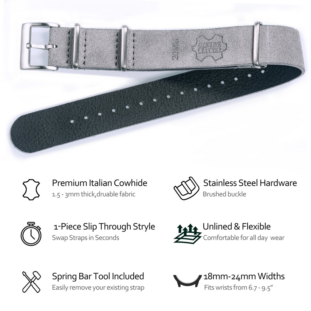 HEMSUT Genuine Leather Watch B - Suede Strap Watch review and price